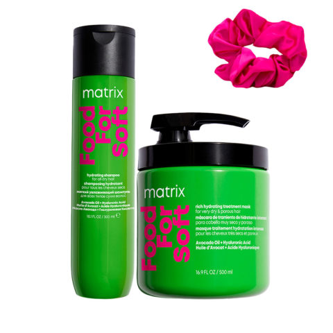 Haircare Food For Soft Shampoo 300ml Mask 500ml + InstaCure Scrunch de regalo