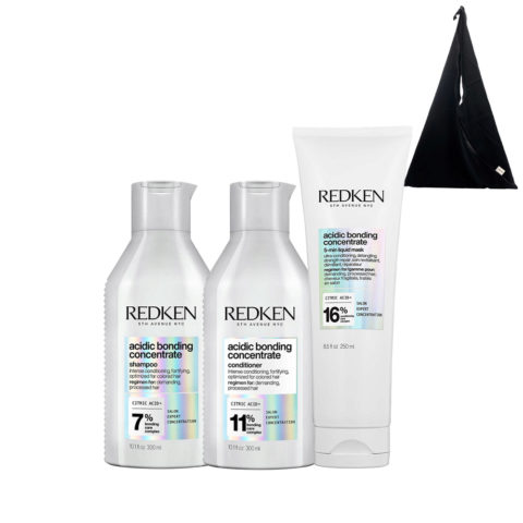 Redken Acidic Bonding Concentrate Shampoo 300ml Liquid Conditioner 190ml Mask 250ml + Shopper Negra de REGALO