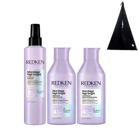 Redken Blondage High Bright Pre-Treatment 250ml Shampoo 300ml Conditioner 300ml + Shopper de REGALO