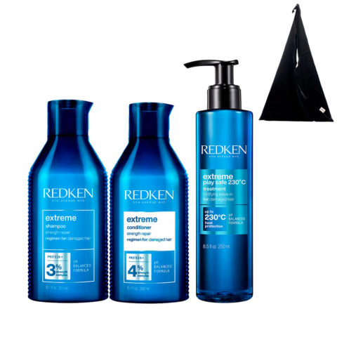 Redken Extreme Shampoo 300ml Conditioner 300ml Play Safe 250ml + Shopper de Regalo
