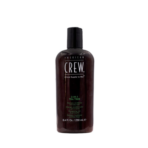 American Crew Tea Tree 3 in 1 Shampoo Conditioner and Body Wash 250ml - champú, acondicionador y gel de ducha