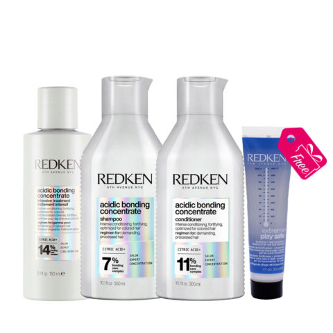 Redken Acidic Bonding Concentrate Pre Treatment 150ml Shampoo 300ml Conditioner 300ml + DE REGALO Mini Play Safe 30ml