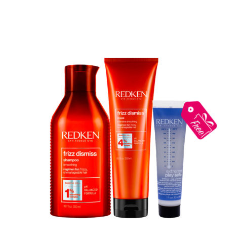 Redken Frizz Dismiss Shampoo 300ml Mask 250ml + Extreme Mini Play Safe 30ml GRATIS