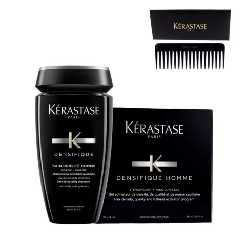 Densifique Homme Shampoo 250ml Cure 30x6ml + Professional Comb For All Types Hair DE REGALO