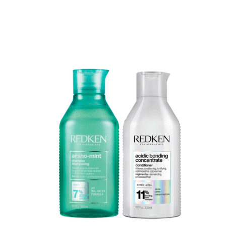 Amino Mint Shampoo 300ml Acidic Bonding Concentrate Conditioner 300ml - tratamiento purificante y reestructurante