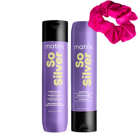 Matrix Haircare So Silver Shampoo 300ml Conditioner 300ml + Scrunch De Regalo