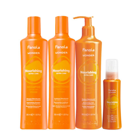 Fanola Wonder Nourishing Shampoo 350ml Conditioner 350ml Mask 350ml Elixir 100ml