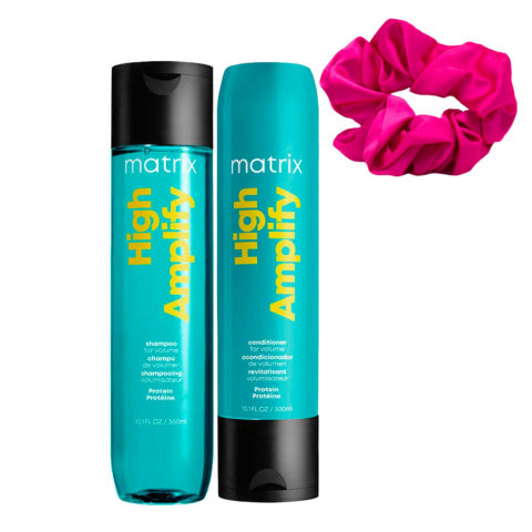 Matrix Haircare High Amplify Shampoo 300ml Conditioner 300ml + Scrunch de regalo