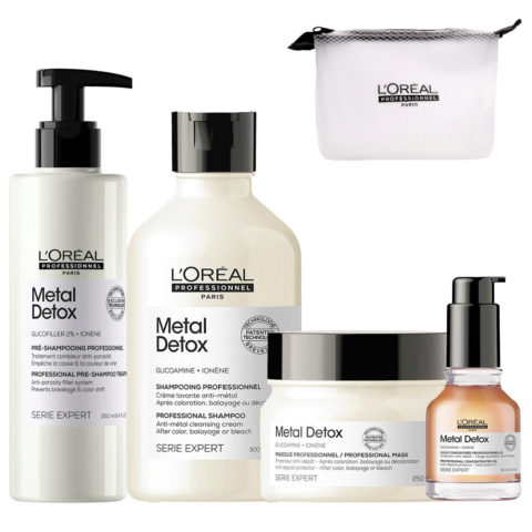 Paris Serie Expert Metal Detox Pre- Shampoo 250ml Shampoo 300ml Mask 250ml Oil 50ml + Pouch FREE