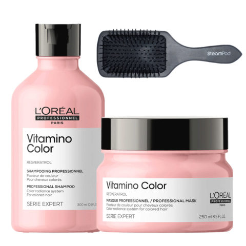 L'Oréal Professionnel Paris Vitamino Color Shampoo 300ml Mask 250ml + Cepillo de Regalo