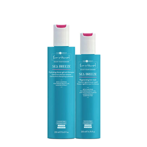 Hair Company Sea Breeze Hydrating Shower Gel Shampoo 250ml Regenerating Hair Mask 200ml