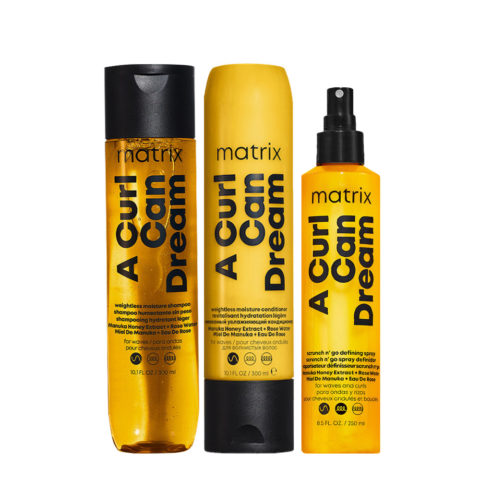 A Curl Can Dream Shampoo 300ml Conditioner 300ml Leave-In 250ml