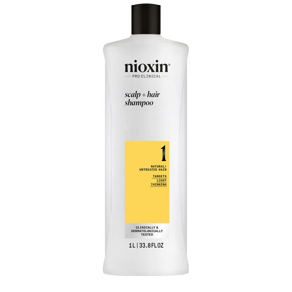 Nioxin Sistema 1 Scalp + Hair Shampoo 1000ml - champú para cabello fino natural