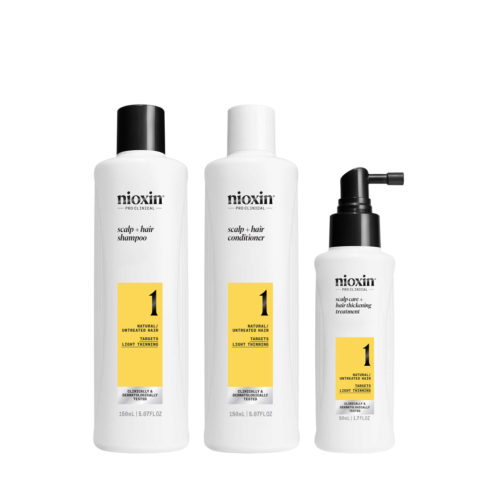 Sistema1 Kit Trifasico Shampoo 150ml Conditioner 150ml Treatment 50ml - kit de debilitamiento leve