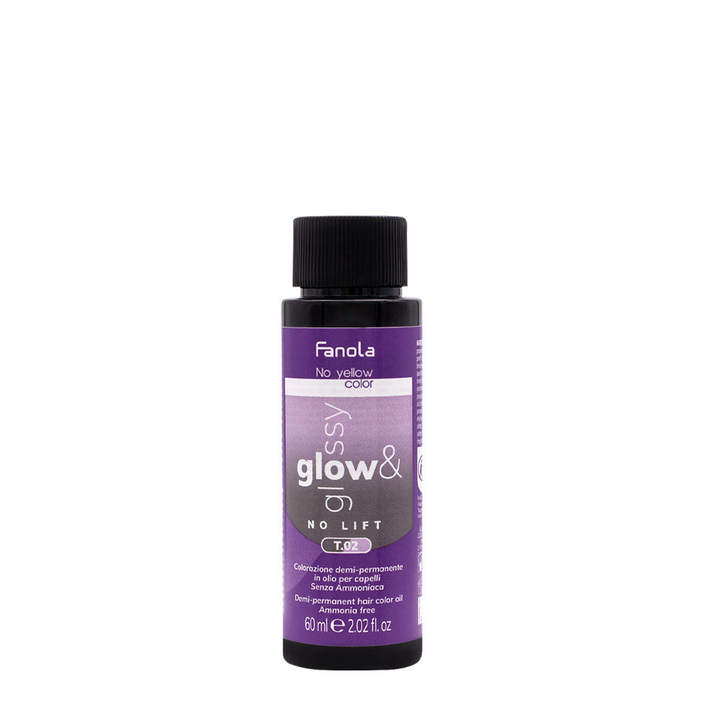 Fanola Glow & Glossy Oil Toner T.02 60ml - coloración semipermanente en aceite sin amoniaco