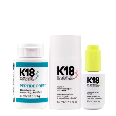 Peptide Prep Detox Shampoo 53ml Hair Mask 50ml Oil 30ml