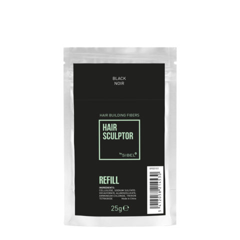 Sibel Hair Sculptor Hair Building Fibers Black Refill 25gr  - recarga fibras capilares densificadoras
