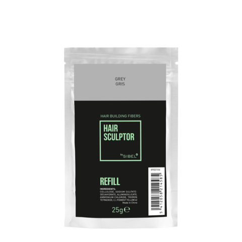 Sibel Hair Sculptor Hair Building Fibers Grey Refill 25gr  - recarga fibras capilares densificadoras