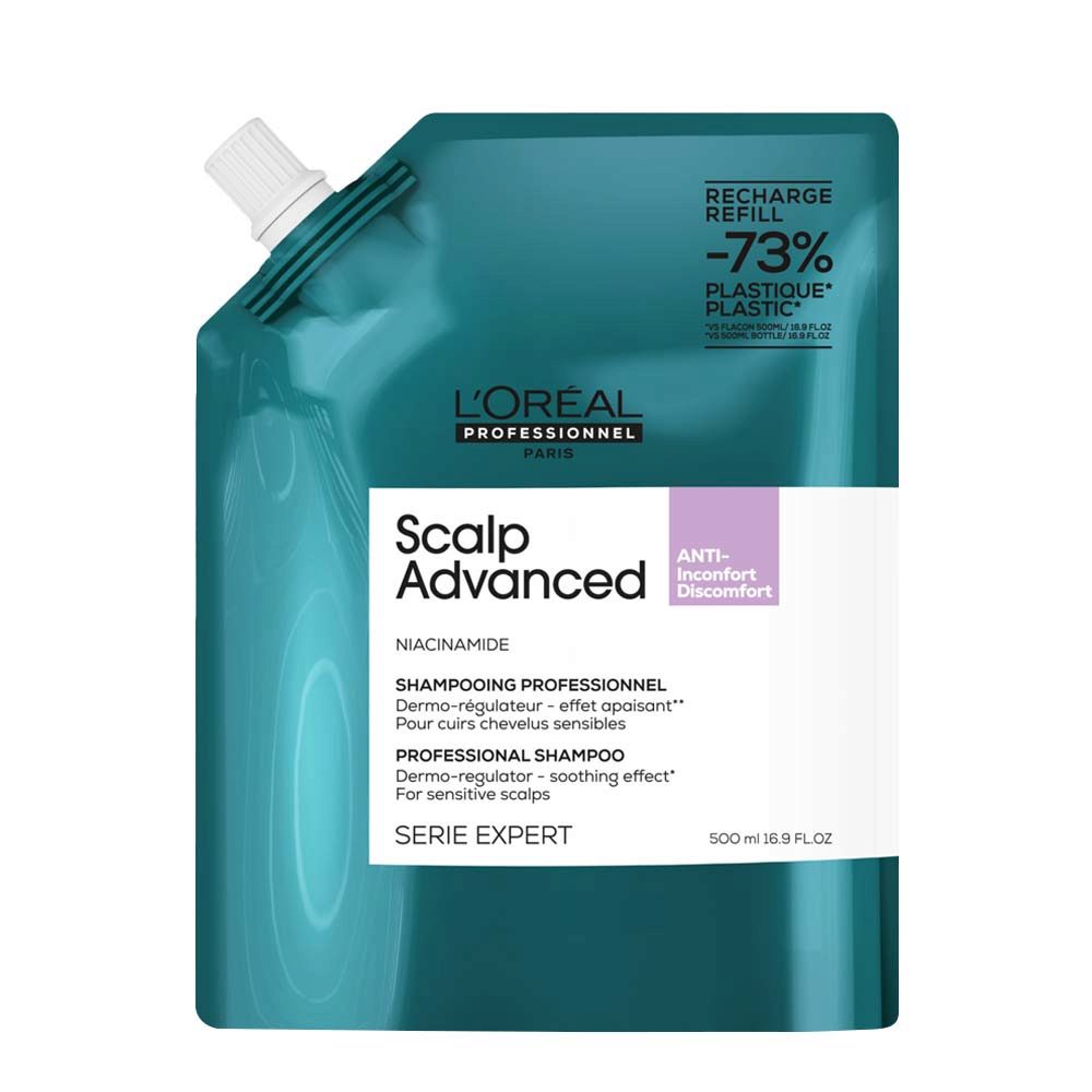 L'Oreal Professionnel Paris Scalp Advanced Anti-Discomfort Shampoo Refill 500ml -  eco-recarga champú calmante