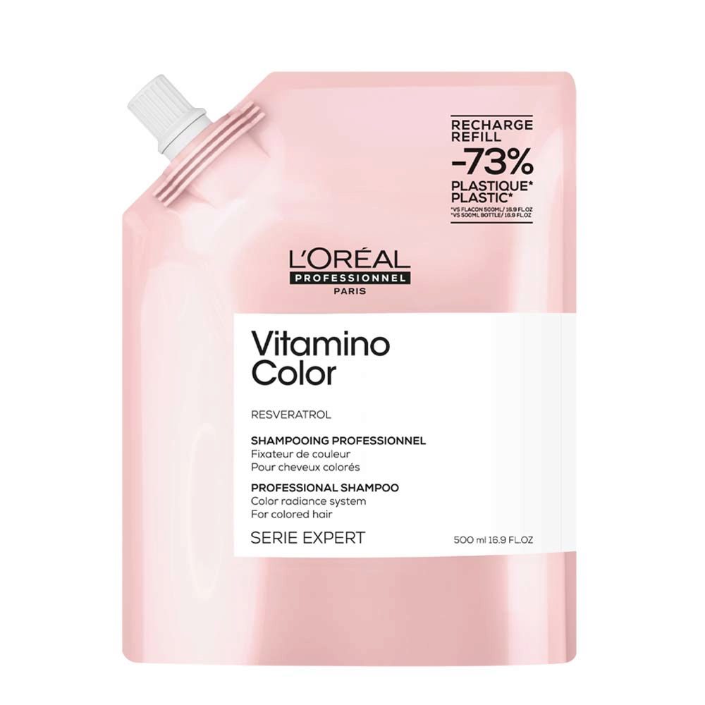 L'Oreal Proofessionnel Paris Serie Expert Vitamino Color Shampoo Refill 500ml - eco-recarga champú protector del color