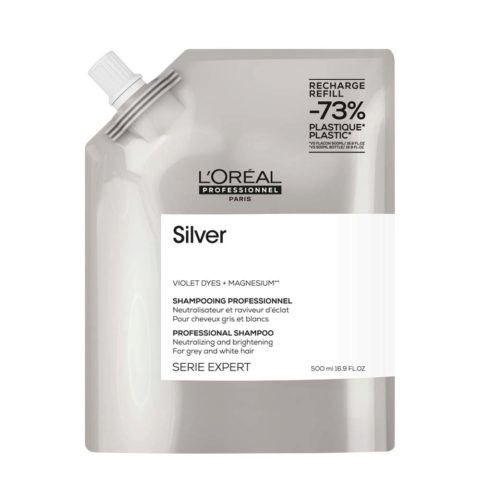 L'Oreal Professionnel Paris Serie Expert Silver Shampoo Refill 500ml - eco-recarga champú anti-amarillo 