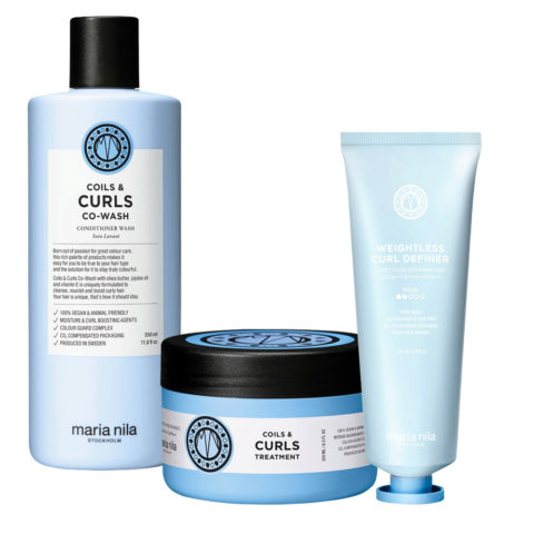 Coils & Curls Co-Wash 350ml Treatment 250ml Curl Definer 125ml