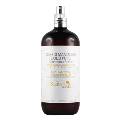 SkinSystem Pure Cold-Pressed Sweet Almond Oil 500ml - aceite puro de almendras dulces con aceites de melocotón y coco