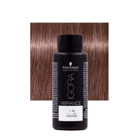Schwarzkopf Igora Vibrance 7-48 Rubio Medio Beige Rojo 60ml - coloración tono sobre tono