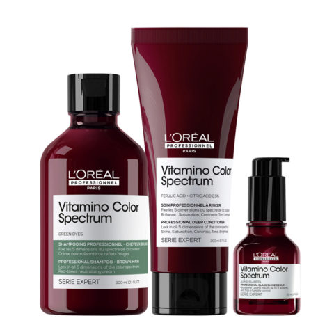 Paris Vitamino Color Spectrum Shampoo Green 300ml Conditioner 200ml Serum 50ml