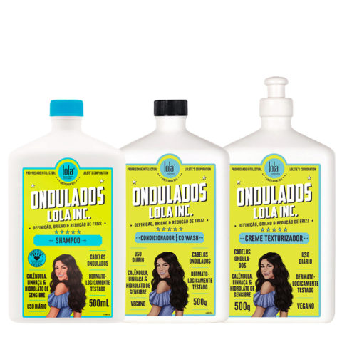 Ondulados Lola Inc. Shampoo 500ml Condicionador 500ml Crema Texturizador 500ml