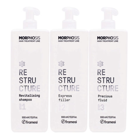 Morphosis Restructure Revitalizing Shampoo Step 1 1000ml + Express Filler Step 2 1000ml + Fluid Step 3 1000ml