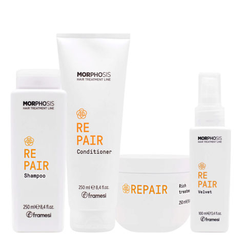 Morphosis Repair Shampoo 250ml Conditioner 250ml Rich Treatment 250ml Velvet 100ml