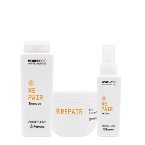 Morphosis Repair Shampoo 250ml Rich Treatment 250ml Velvet 100ml
