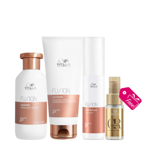 Wella Fusion Intense Repair Shampoo 250ml Mask 150ml Amino Refiller 70ml